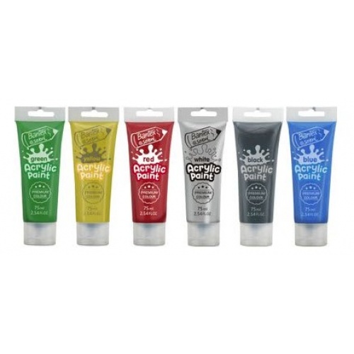 BANTEX ACRYLIC PAINT 75ML 6'S
