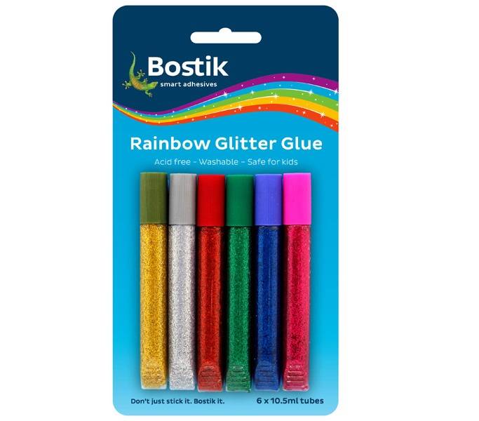 BOSTIK GLITTER GLUE 6'S 10.5ML