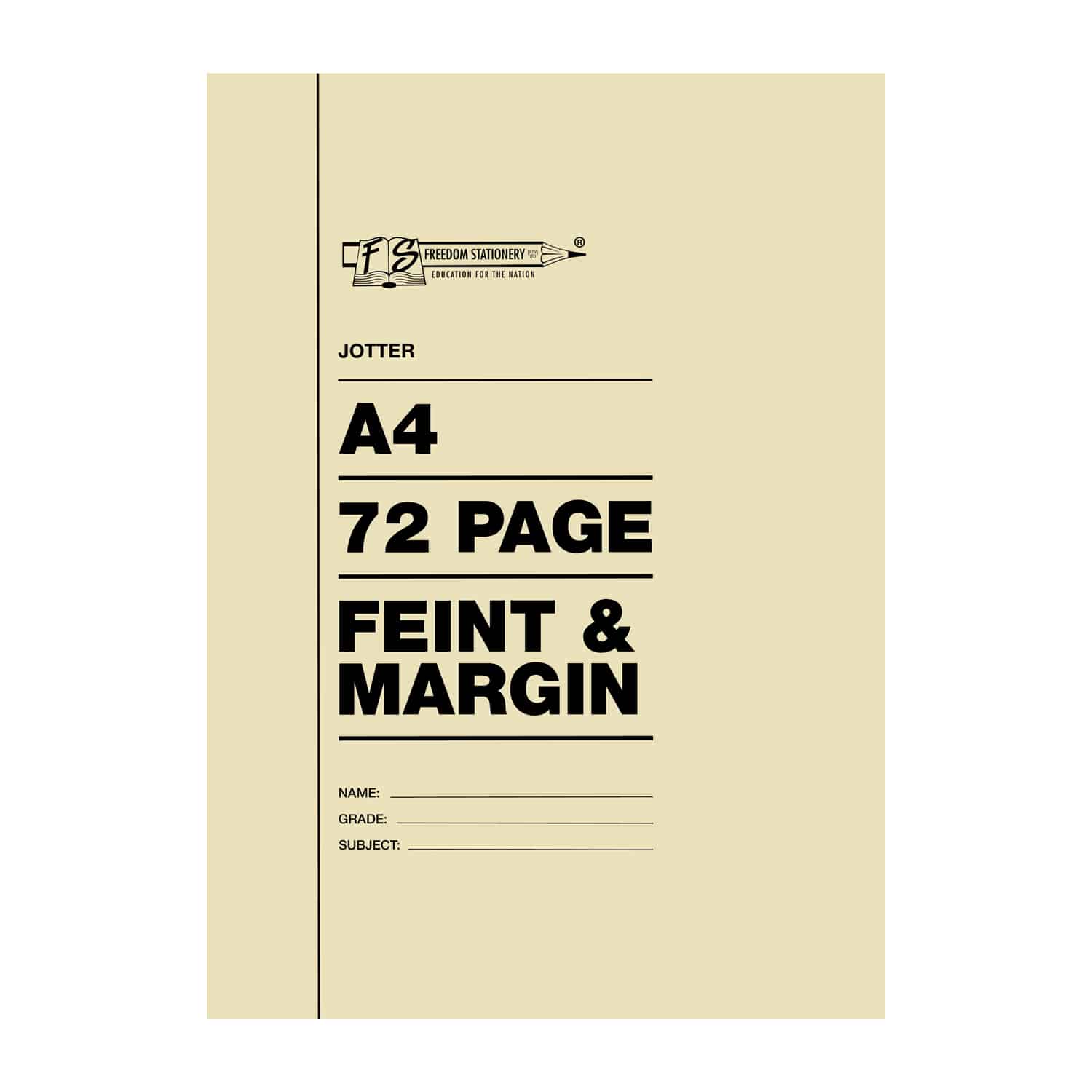 A4 72 Page Feint & Margin